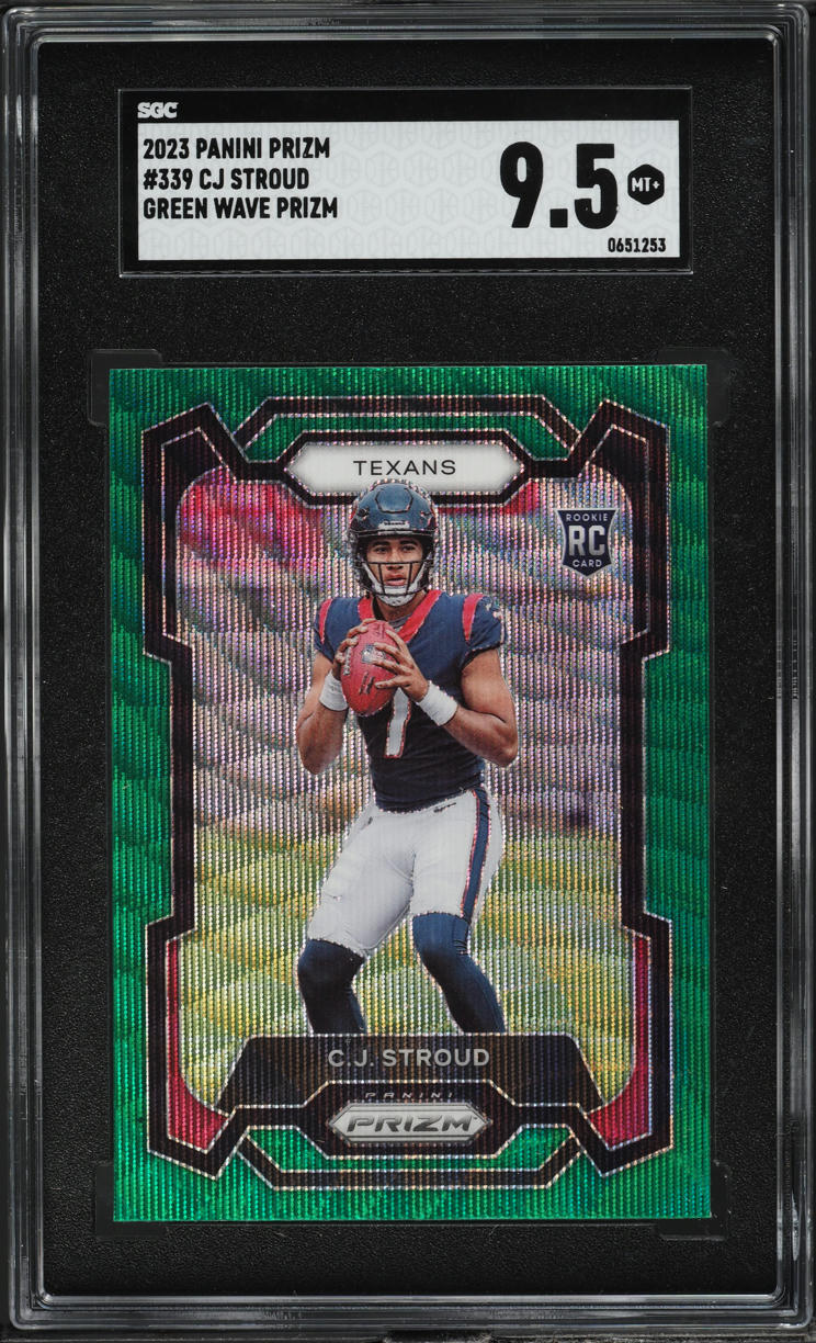 2023 Panini Prizm Green Wave C.J. Stroud ROOKIE #339 SGC 9.5 MINT+
