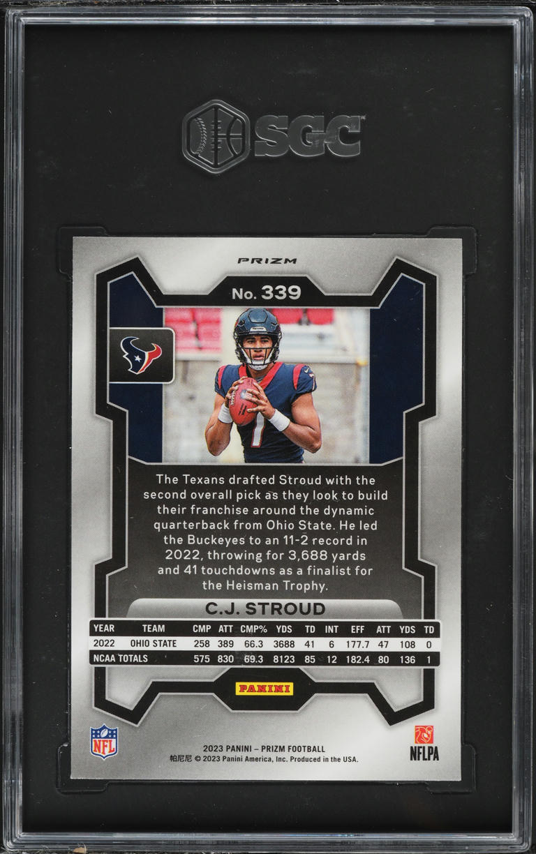 2023 Panini Prizm Green Wave C.J. Stroud ROOKIE #339 SGC 9.5 MINT+