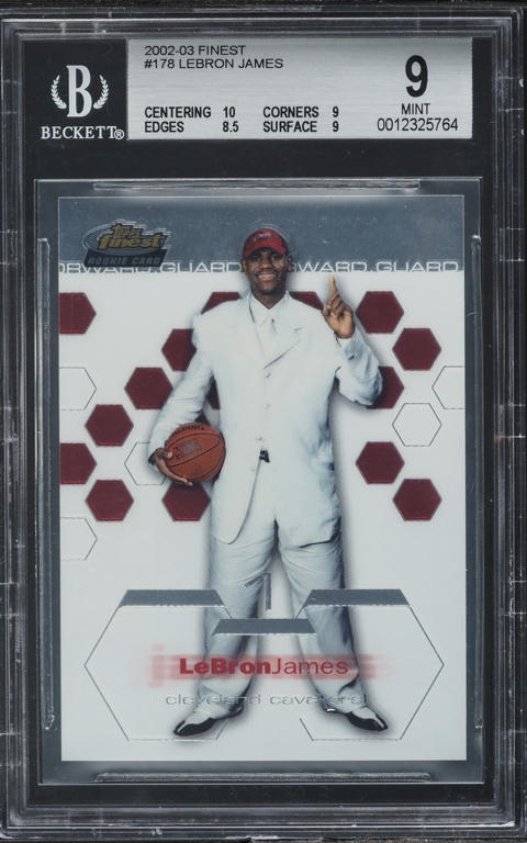 2002 Finest Basketball LeBron James ROOKIE #178 BGS 9 MINT on