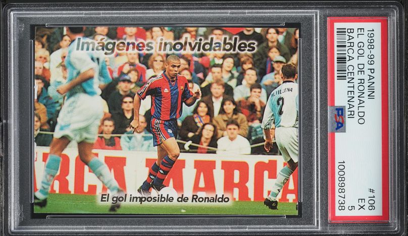 1998 Panini Super Football 99 All-Stars Ronaldo #N PSA 8 NM-MT on