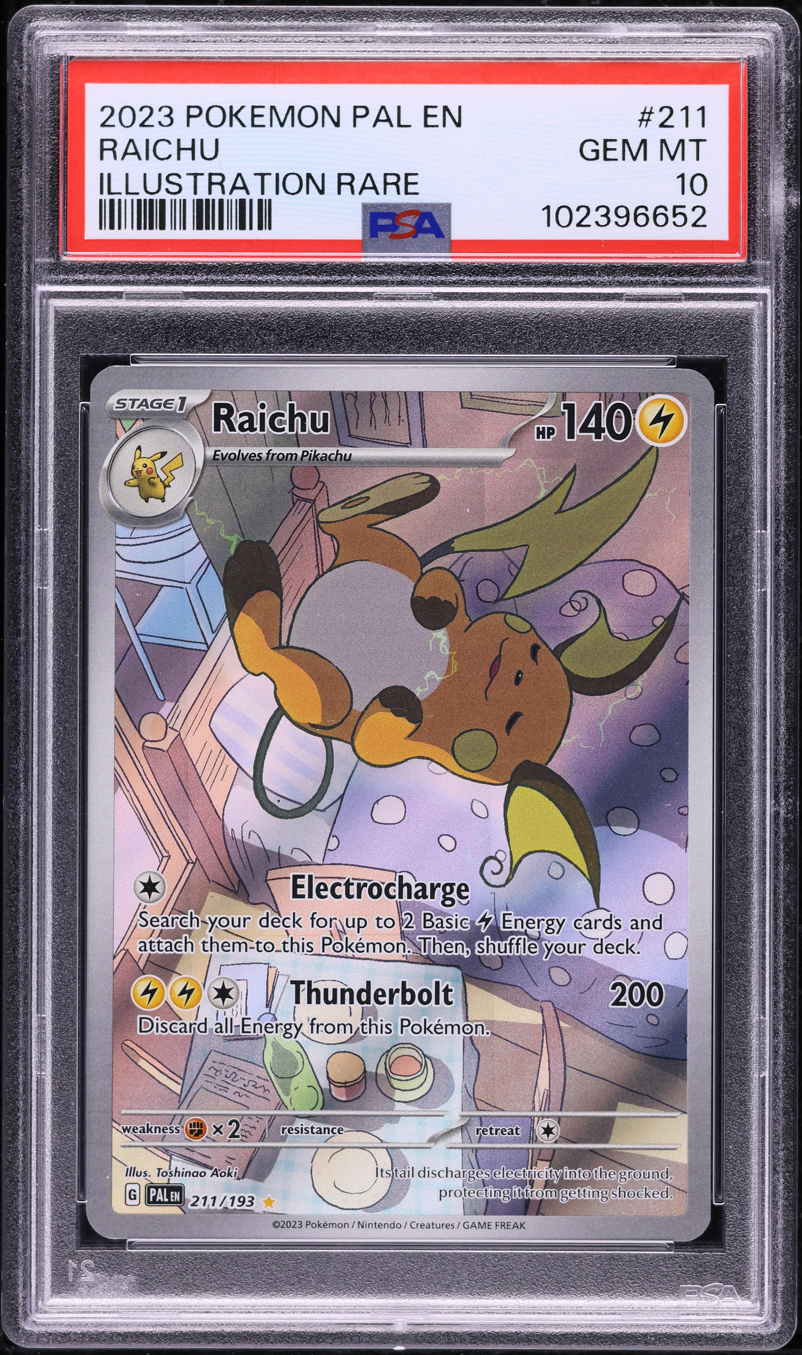 2023 Pokemon Scarlet & Violet Paldea Evolved IR Raichu #211 PSA 10