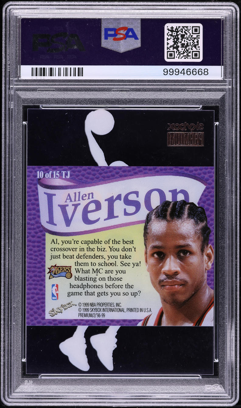 1998 Skybox Premium That's Jam Allen Iverson #10 PSA 9 MINT on