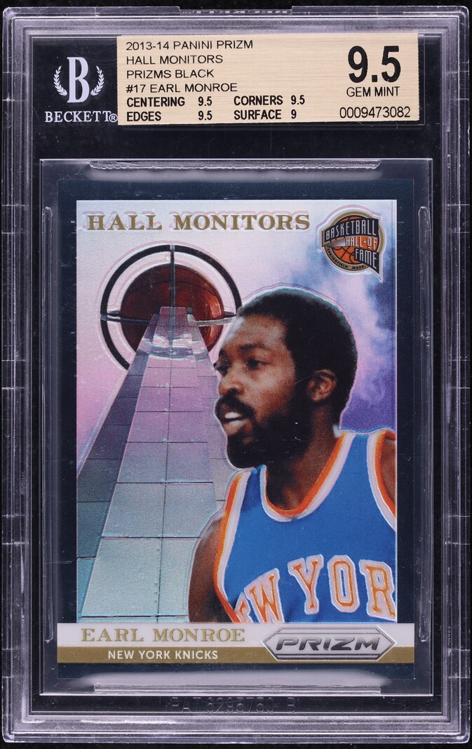 2013 Panini Prizm Hall Monitors Black Earl Monroe 1/1 #17 BGS 9.5 GEM MINT