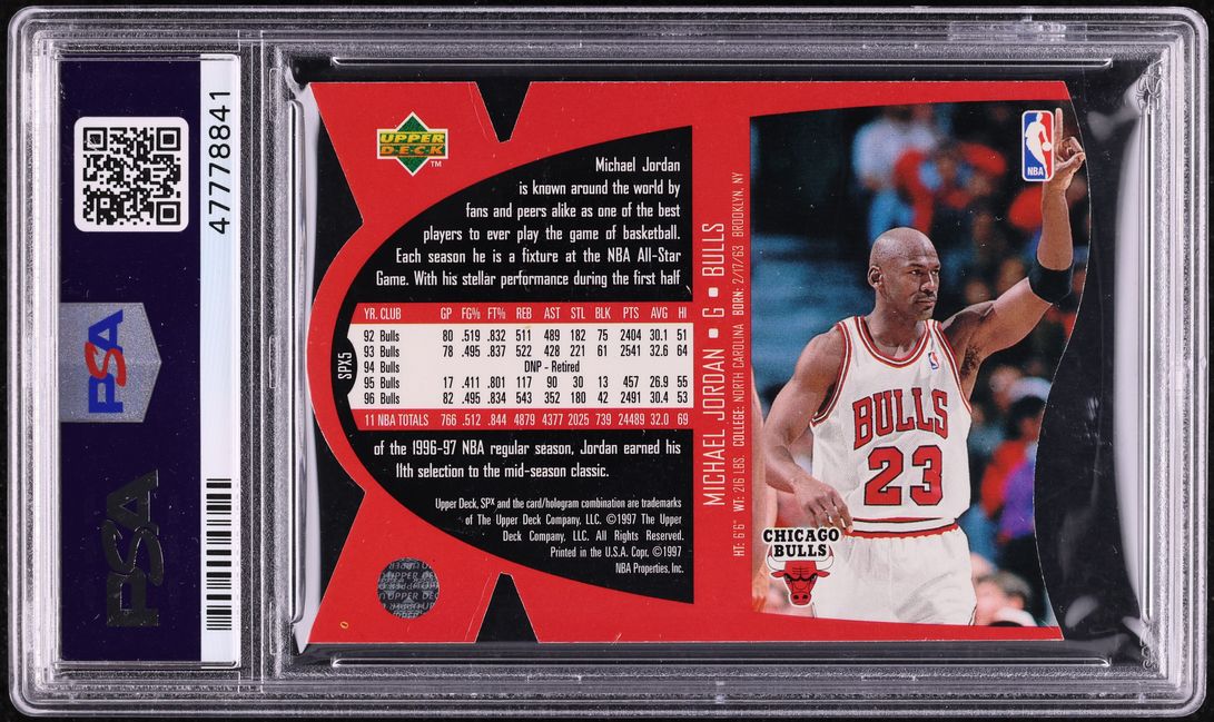 1997 SPx Gold Die-Cut Michael Jordan #5 PSA 10 GEM MINT