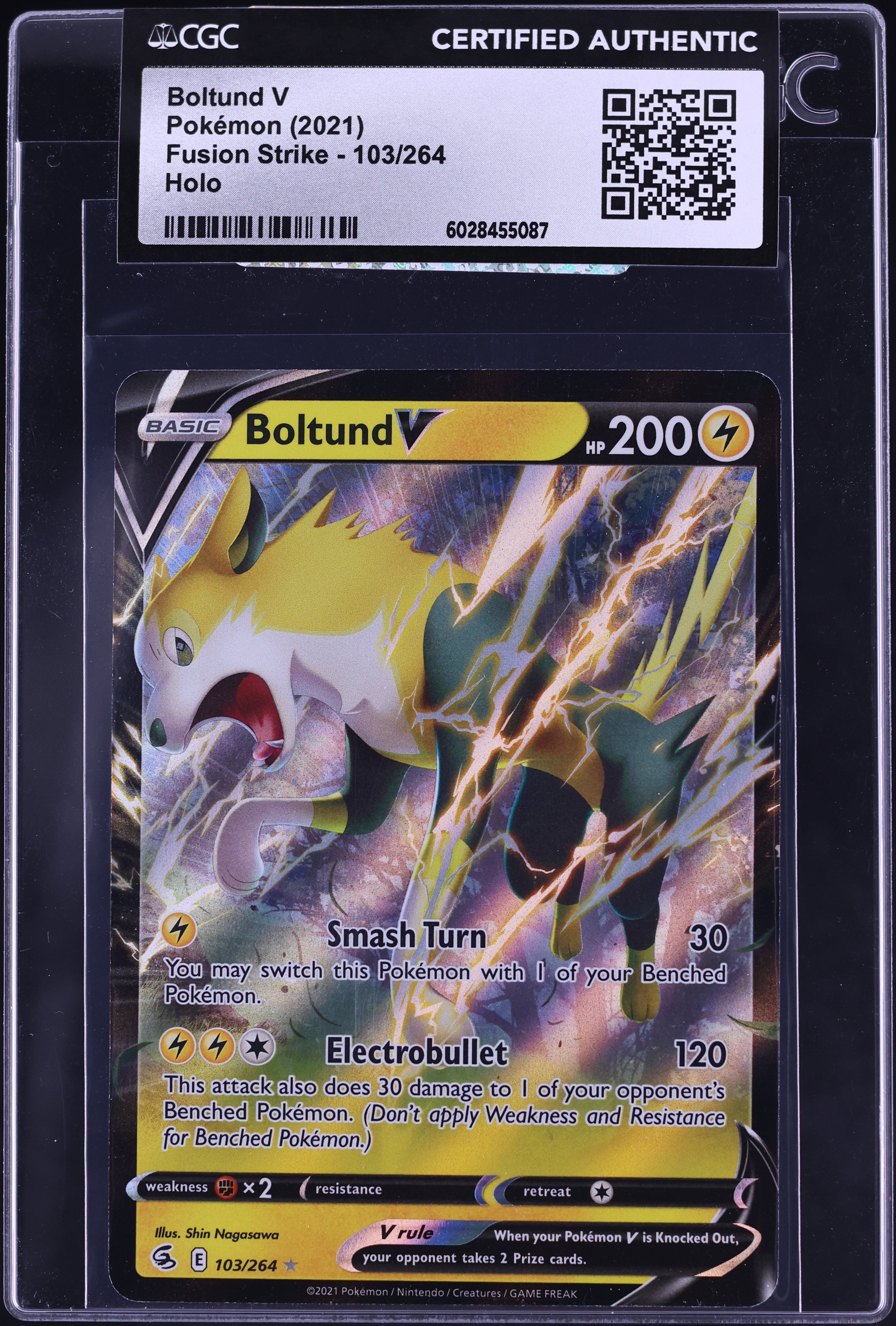 boltund v pokemon card price Pokemon TCG (Japanese) Secret Rare Boltund V Rising Full Art Holo Card –  Pfaltzcraftsmore main image 1
