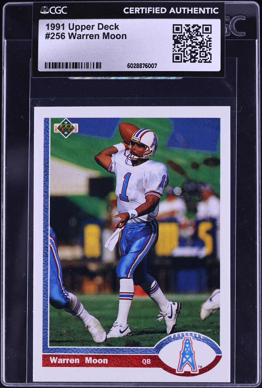 1991 Upper Deck Football Warren Moon #256 CGC AUTH