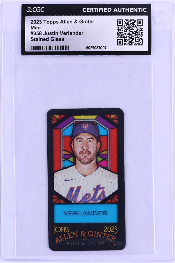 2023 Topps Allen & Ginter Mini Stained Glass Justin Verlander #358 CGC AUTH