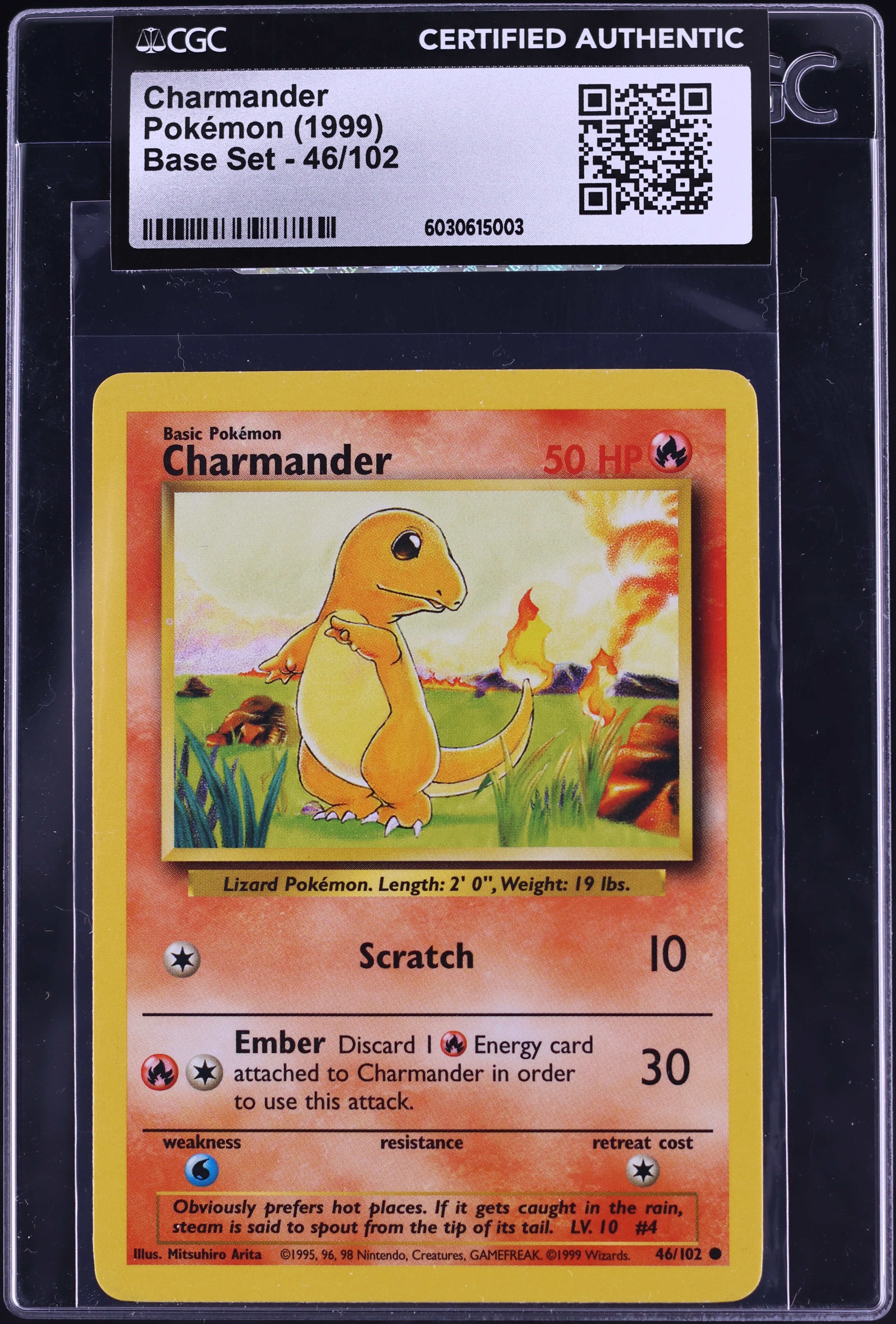 basic charmander pokemon card worth Pokemon Base Set Common Charmander #46 [Shadowless]