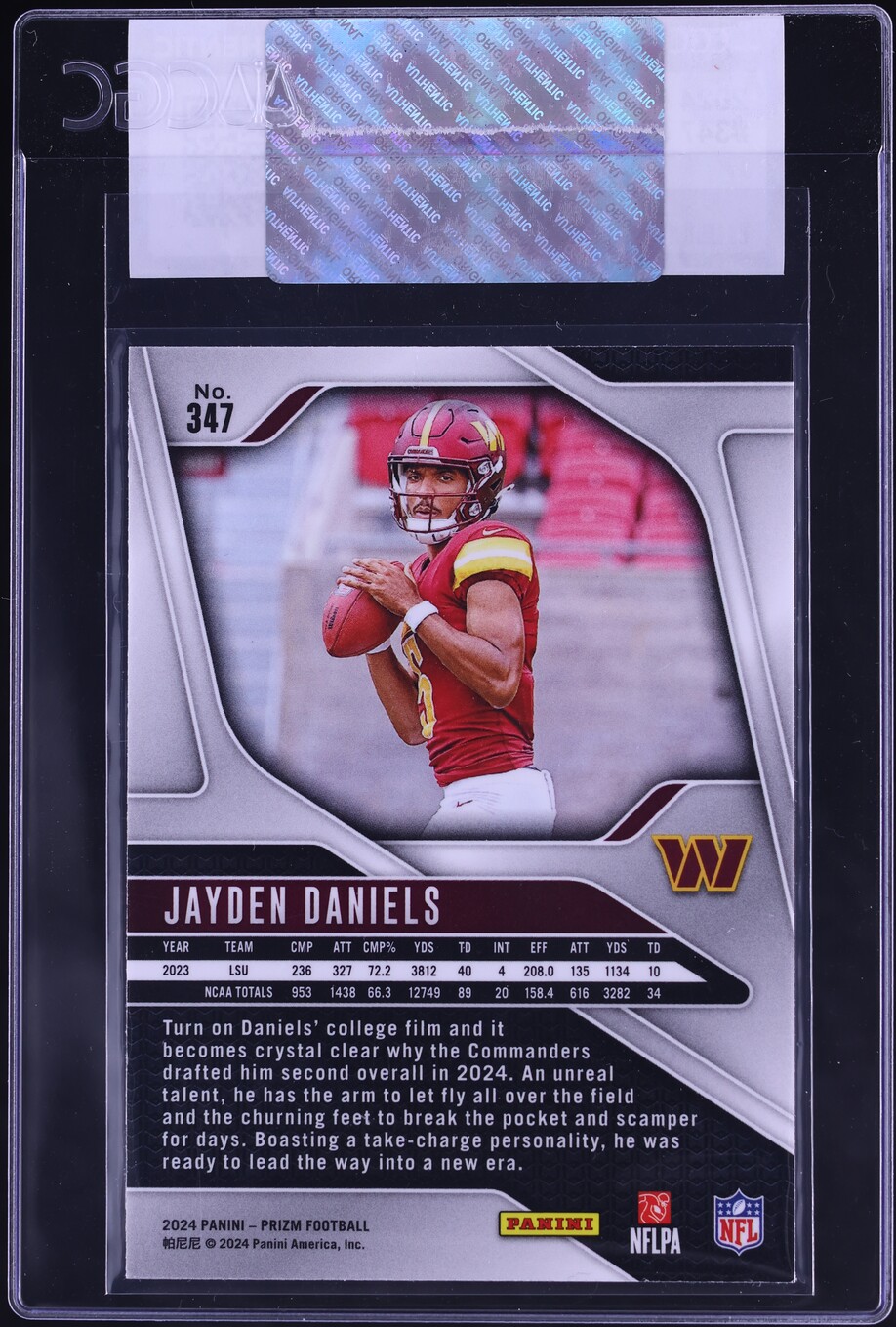2024 Panini Prizm Jayden Daniels ROOKIE #347 CGC AUTH