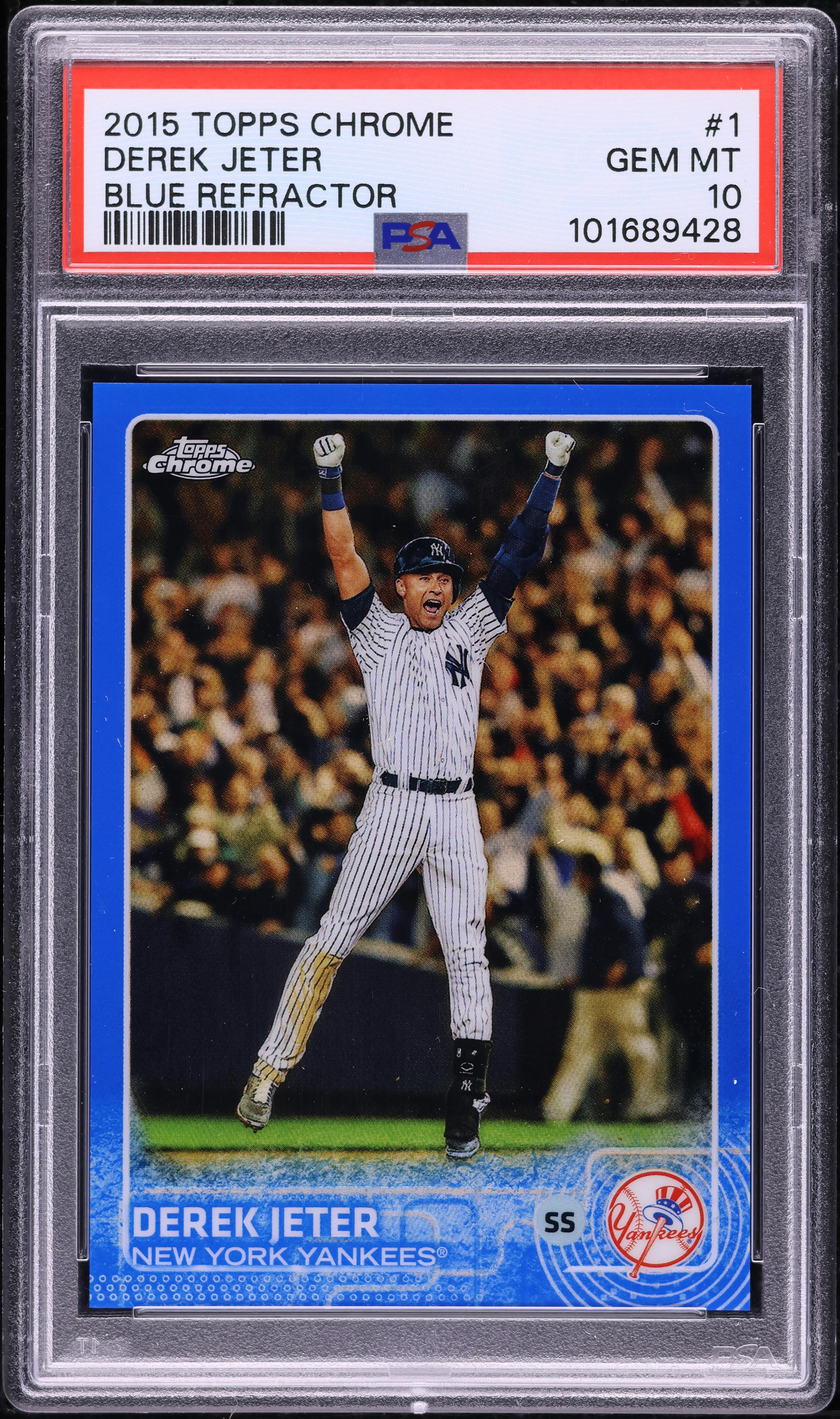 2015 Topps Chrome Blue Refractor Derek Jeter /150 #1 PSA 10 GEM