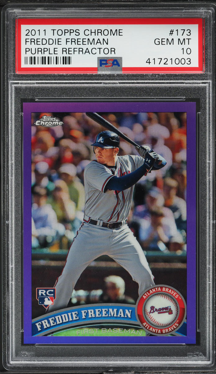 2011 Topps Chrome Purple Refractor Freddie Freeman ROOKIE /499 #173 PSA 10 GEM