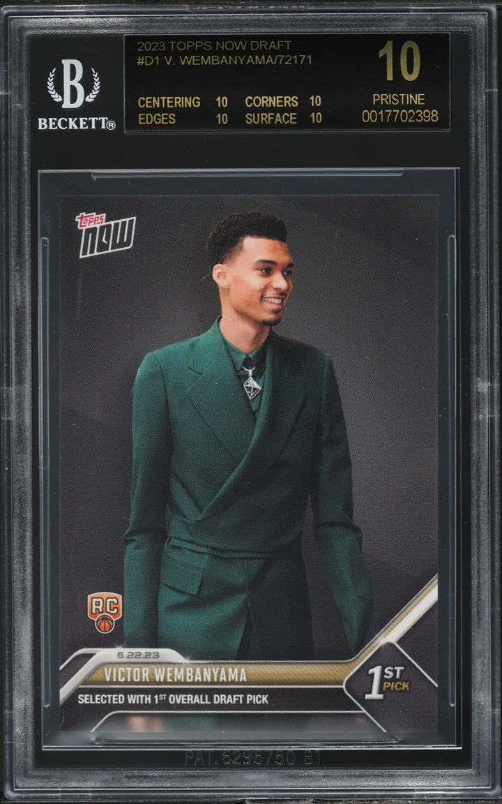 2023 Topps Now Draft Victor Wembanyama ROOKIE #D-1 BGS 10 PRISTINE, BLACK LABEL