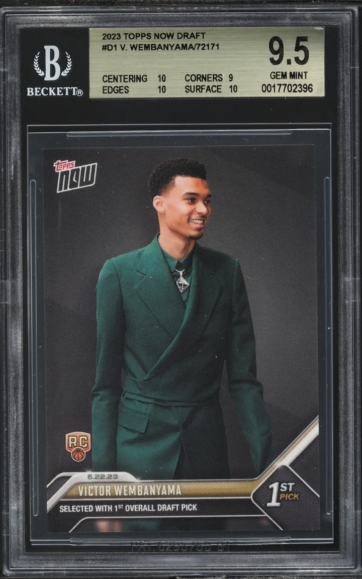 2023 Topps Now Draft Victor Wembanyama ROOKIE #D-1 BGS 9.5 GEM MINT