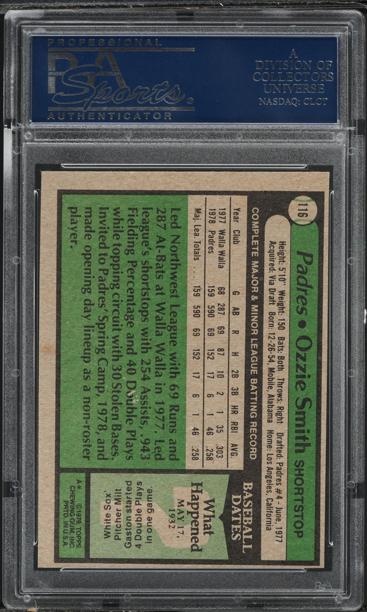 1979 Topps Ozzie Smith ROOKIE #116 PSA 8(oc) NM-MT