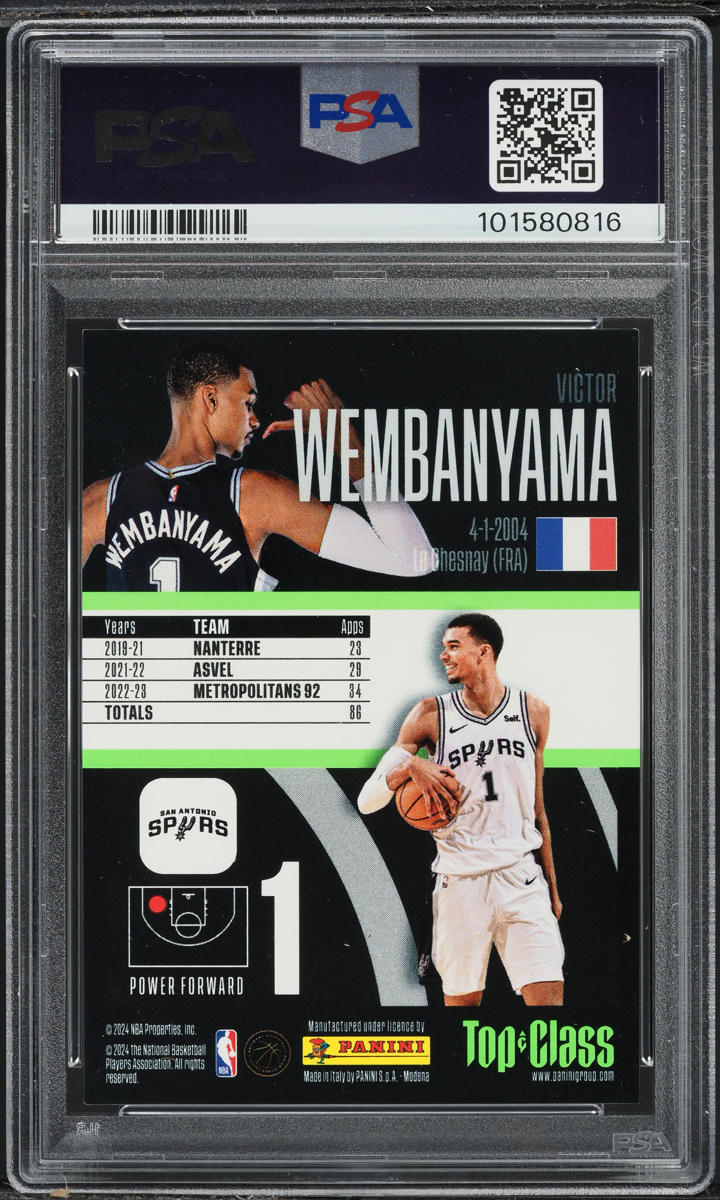 2023 Panini Top Class Victor Wembanyama ROOKIE #261 PSA 10 GEM MINT