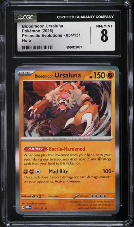 bloodmoon ursaluna pokemon card value ex - 141/167 - Twilight Masquerade RarityUltra Rare Hit Points260 HP Ability Seasoned Skill Blood Moon used by this Pokmon costs Colorless less for each Prize Card your opponent has taken Bloodmoon Ursaluna ex #141 Prices