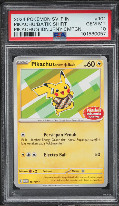 2024 Pokemon Indonesian SV Promo Pikachu In A Batik Shirt #154 CGC