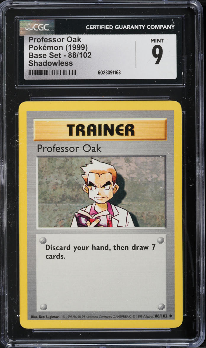 1999 Pokemon Base Set Shadowless Professor Oak #88 CGC 9 MINT