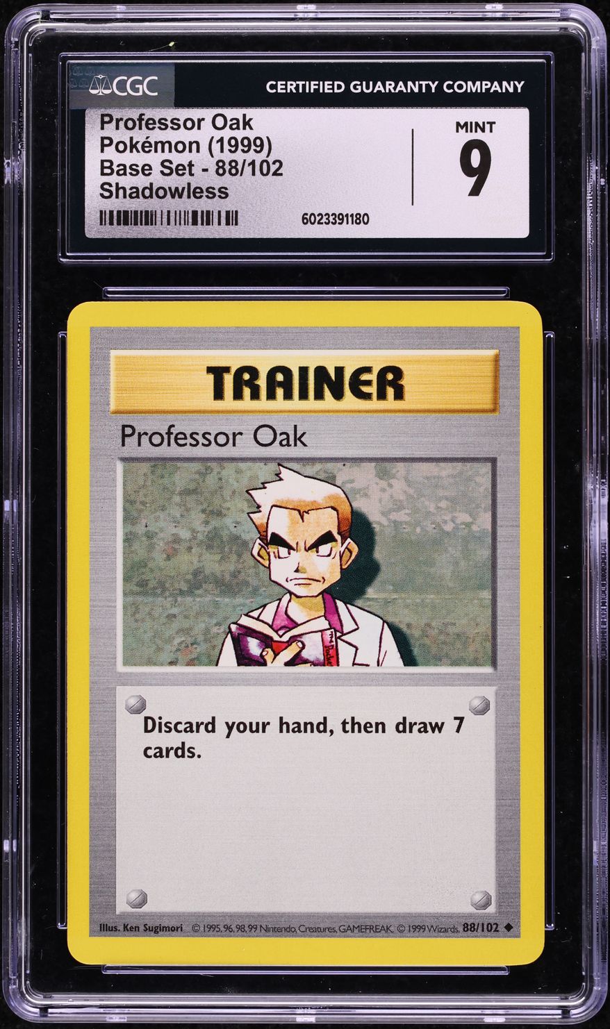 1999 Pokemon Base Set Shadowless Professor Oak #88 CGC 9 MINT