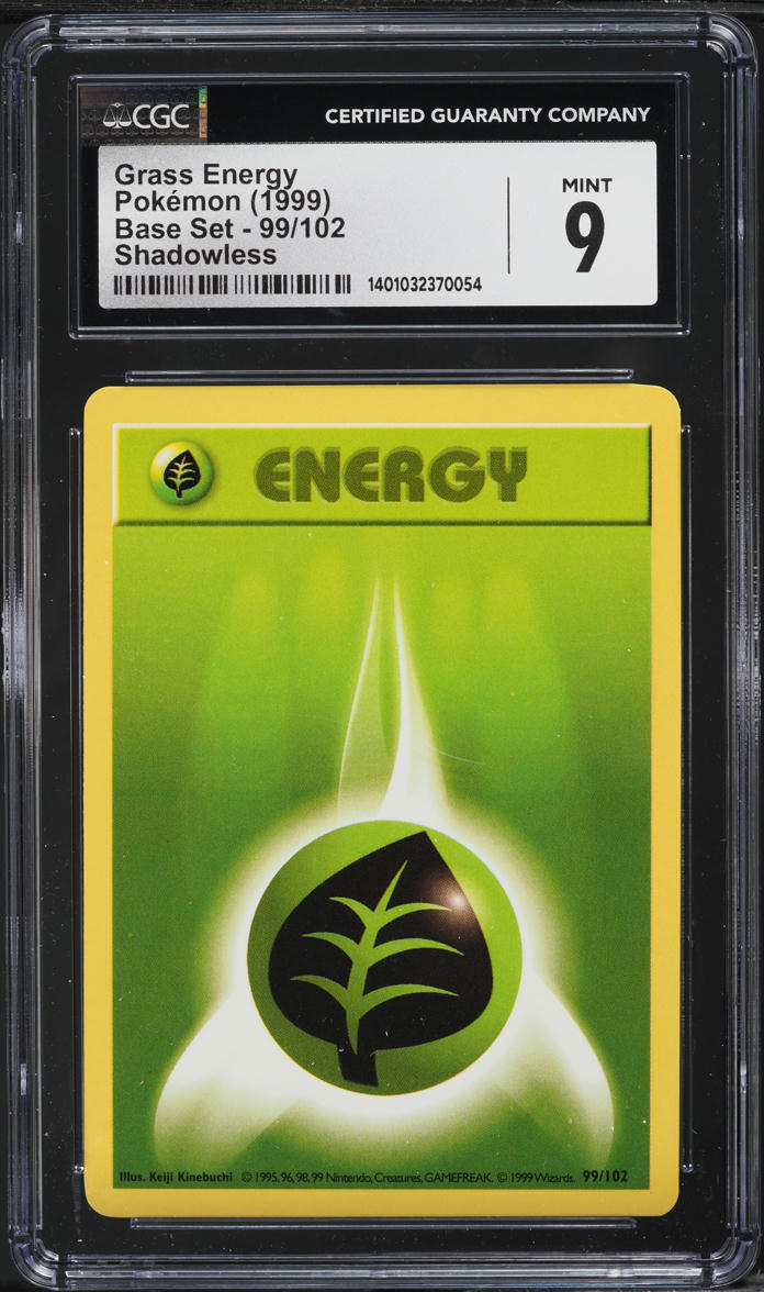 1999 Pokemon Base Set Shadowless Grass Energy #99 CGC 9 MINT