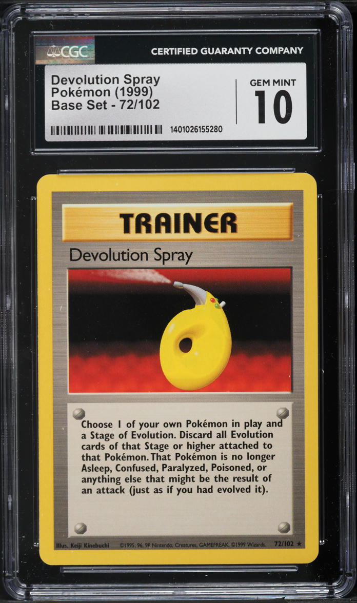 1999 Pokemon Base Set Devolution Spray #72 CGC 10 GEM MINT