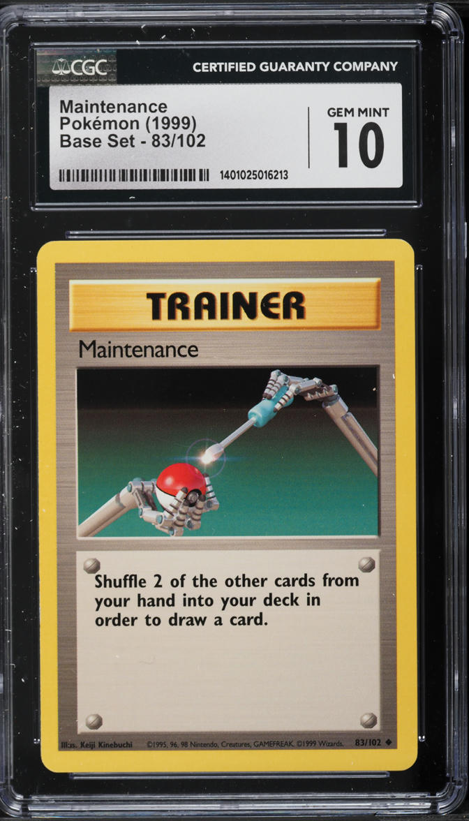 1999 Pokemon Base Set Maintenance #83 CGC 10 GEM MINT