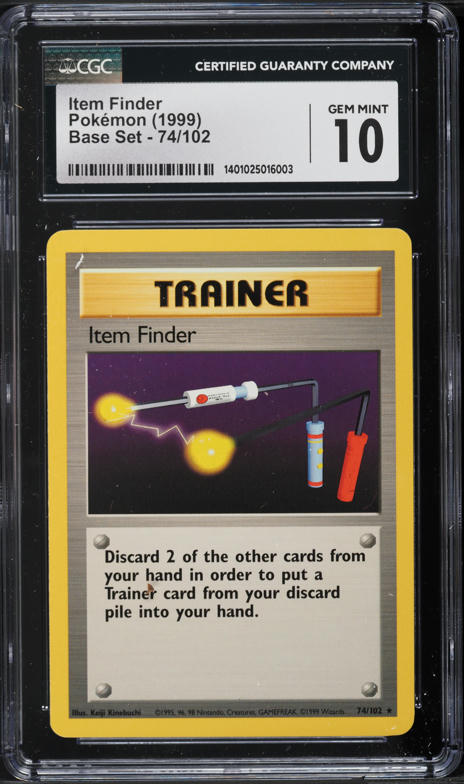 1999 Pokemon Base Set Item Finder #74 CGC 9.5 MINT+ on Fanatics Collect