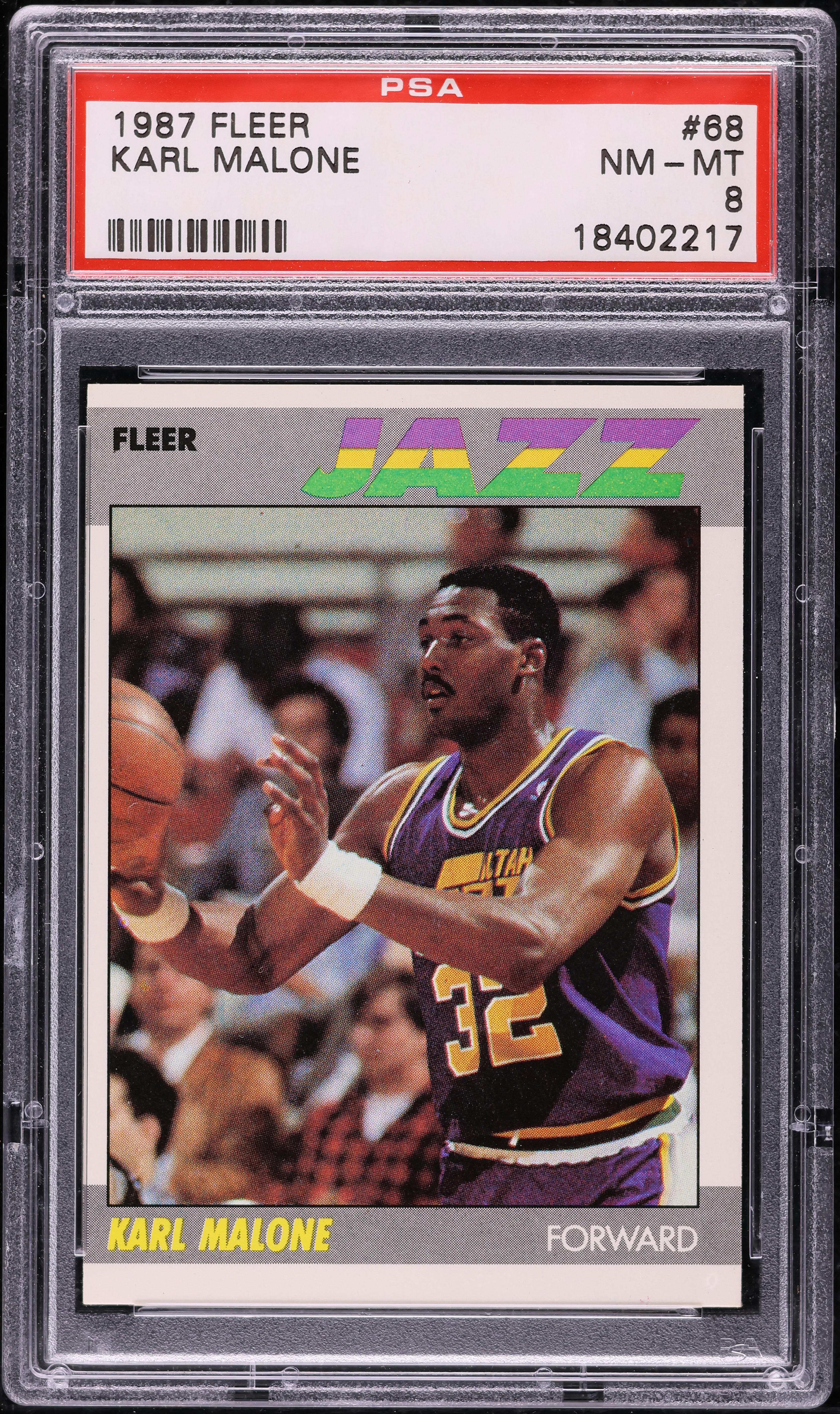 1987 Fleer Basketball Karl Malone #68 PSA 8 NM-MT on Fanatics Collect