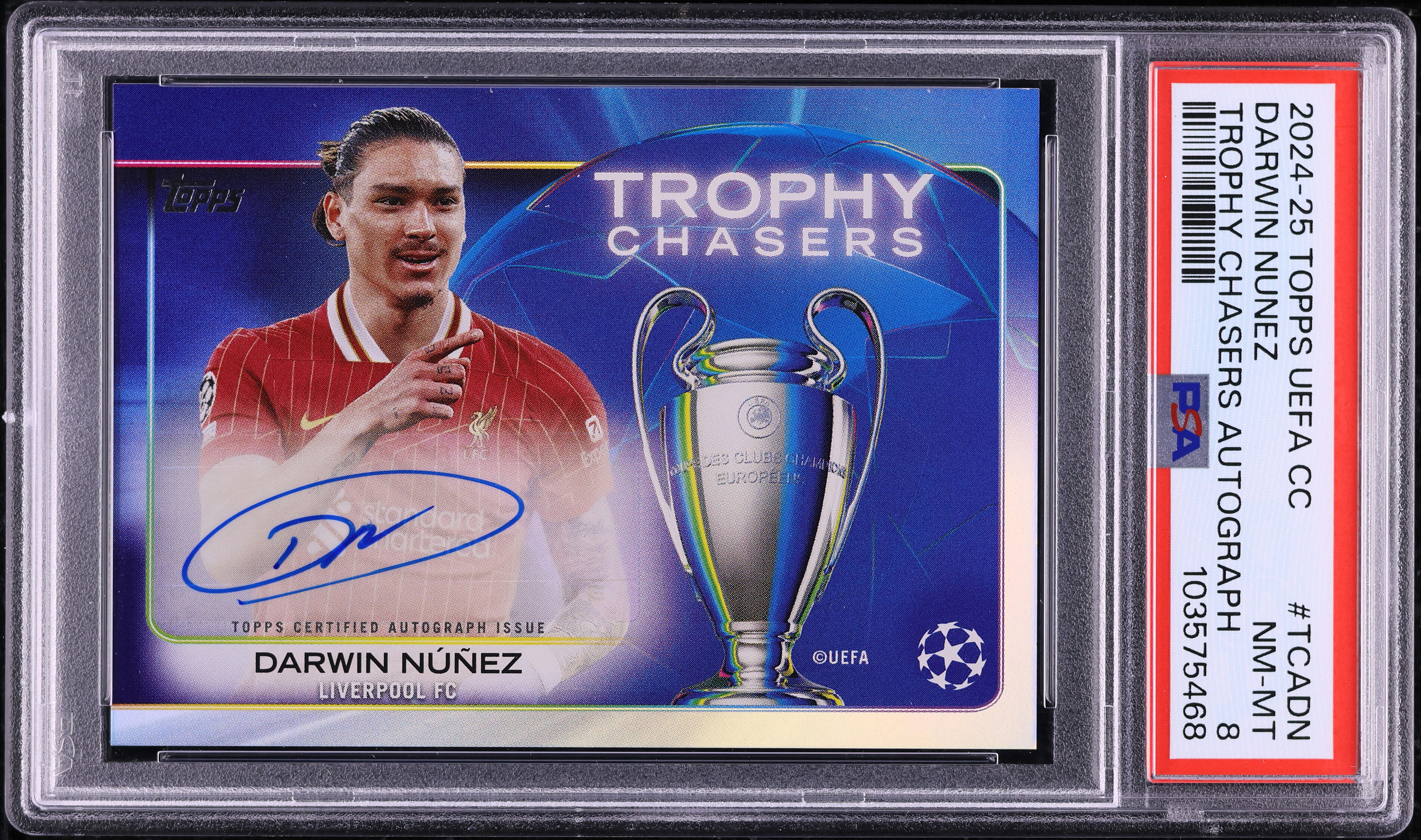 2024 Topps UEFA Club Competitions Trophy Chasers Darwin Nunez AUTO