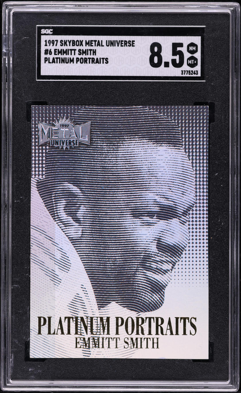 1997 Metal Universe Platinum Portraits Emmitt Smith #6 SGC 8.5 NM-MT+