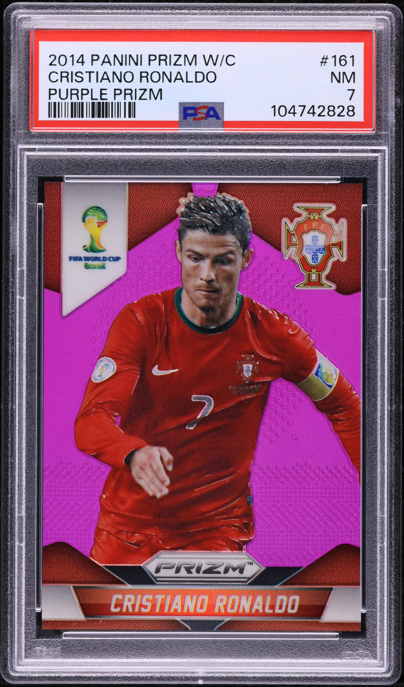 2014 Panini Prizm World Cup Purple Cristiano Ronaldo /99 #161 PSA 7 NRMT