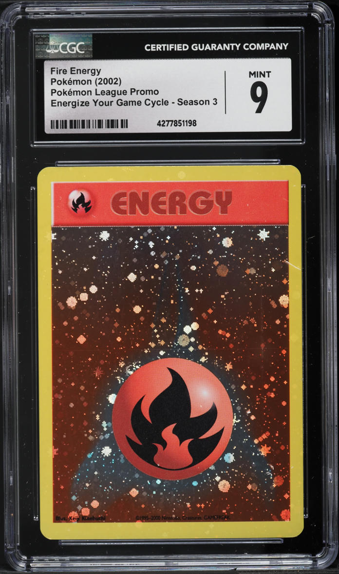 2002 Pokemon League Promo Energize Your Game Season 3 Fire Energy CGC 9  MINT on Fanatics Collect