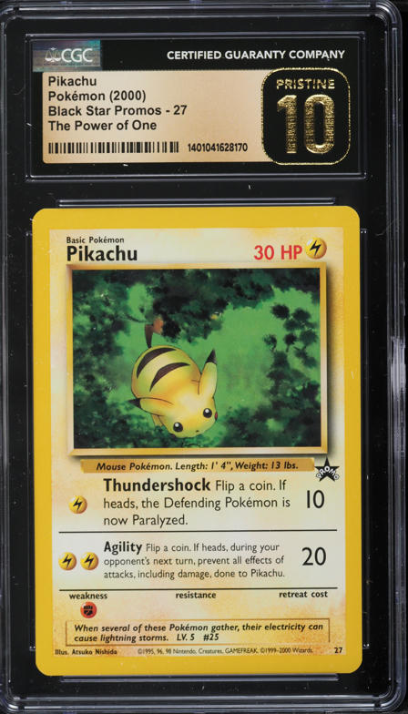 2000 Pokemon Black Star Promo Pikachu #27 CGC 10 PRISTINE on