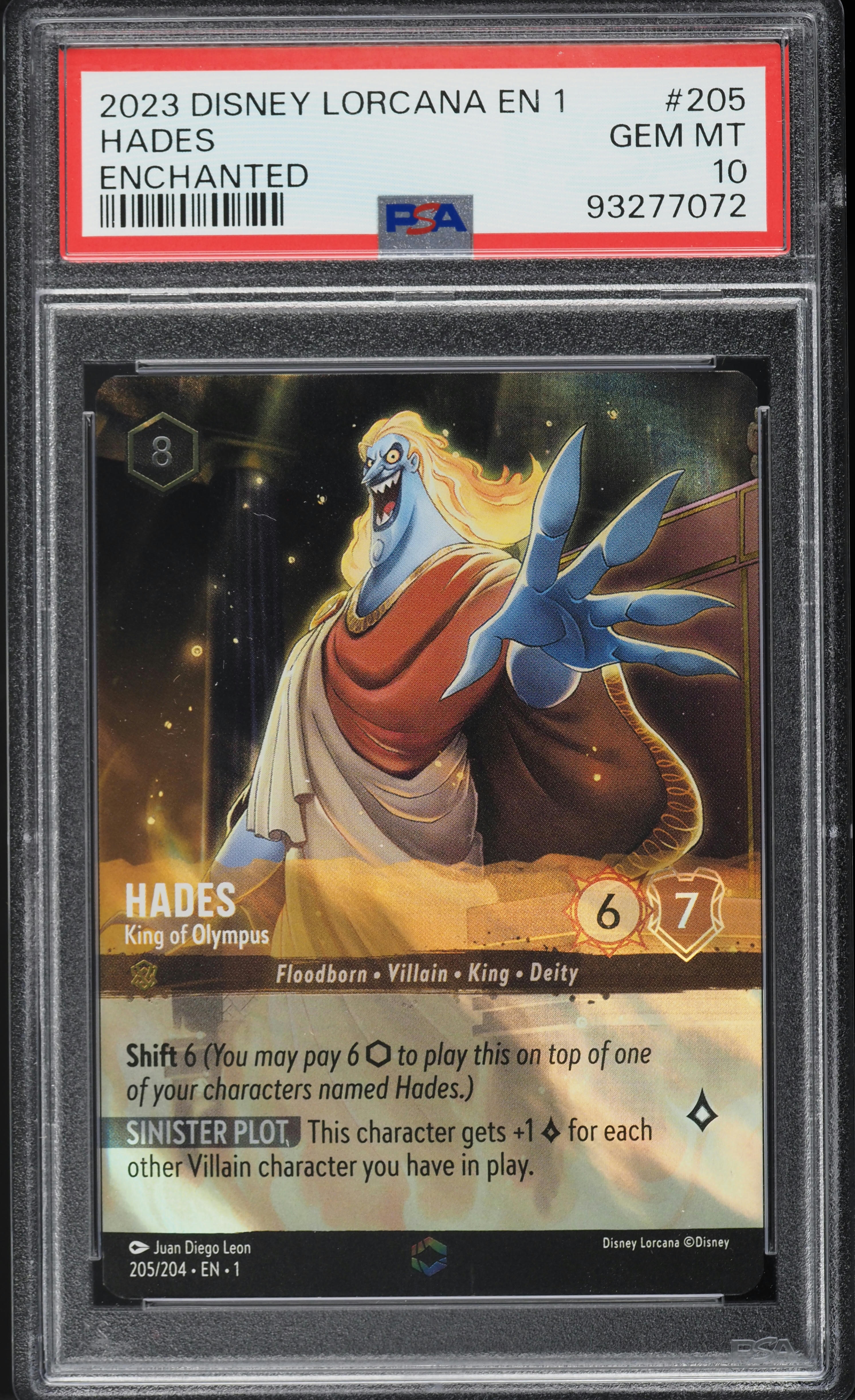 2023 Disney Lorcana The First Chapter Enchanted Hades #205 PSA 10