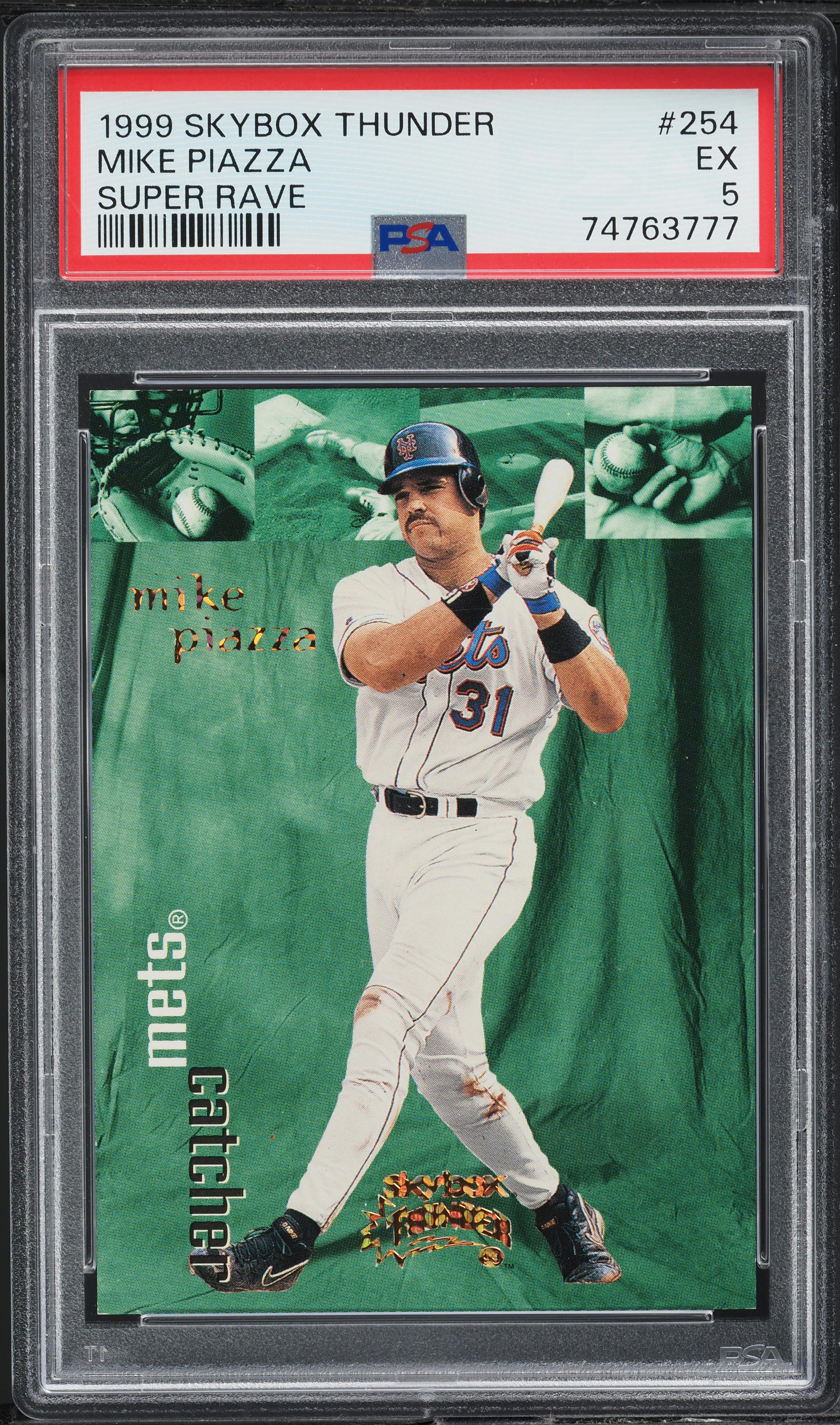 1999 Skybox Thunder Super Rave Mike Piazza /25 #254 PSA 5 EX on