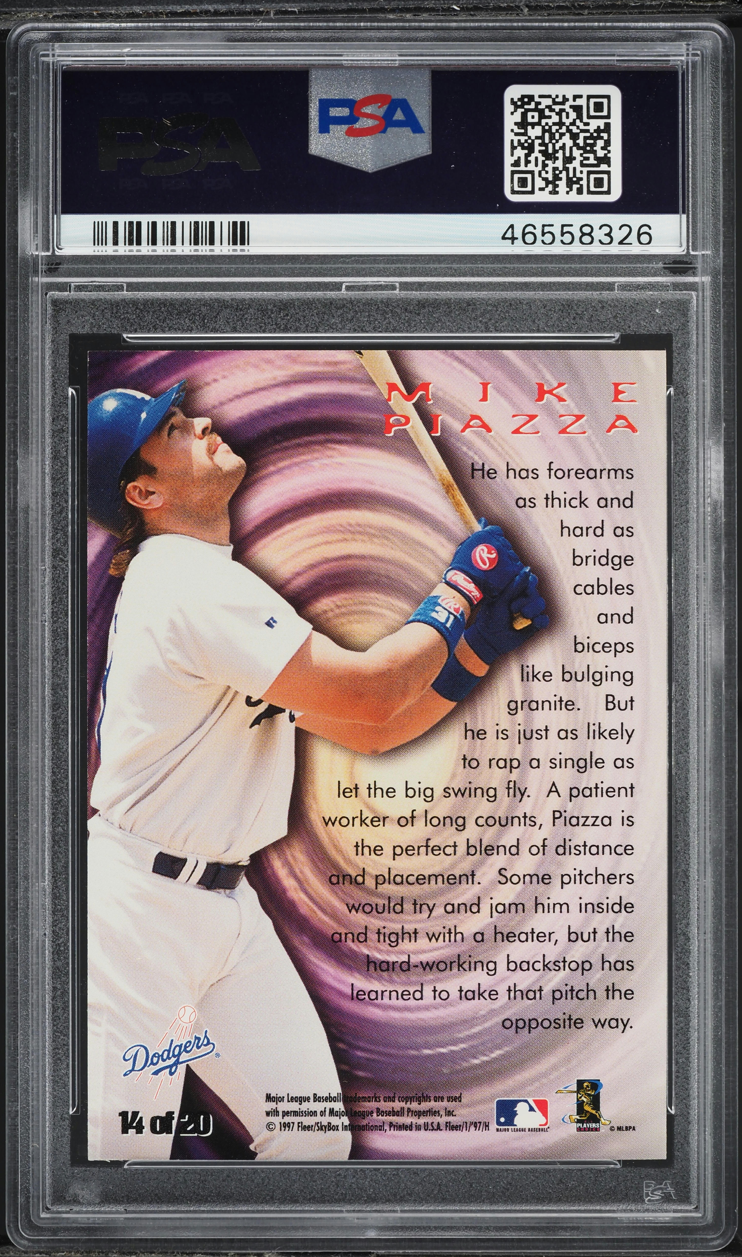 1997 Fleer Zone Mike Piazza #14 PSA 10 GEM MINT on Fanatics Collect