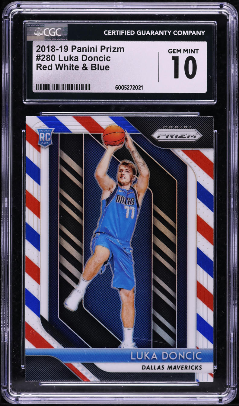 2018 Panini Prizm Red White & Blue Luka Doncic ROOKIE #280 CGC 10 GEM MINT