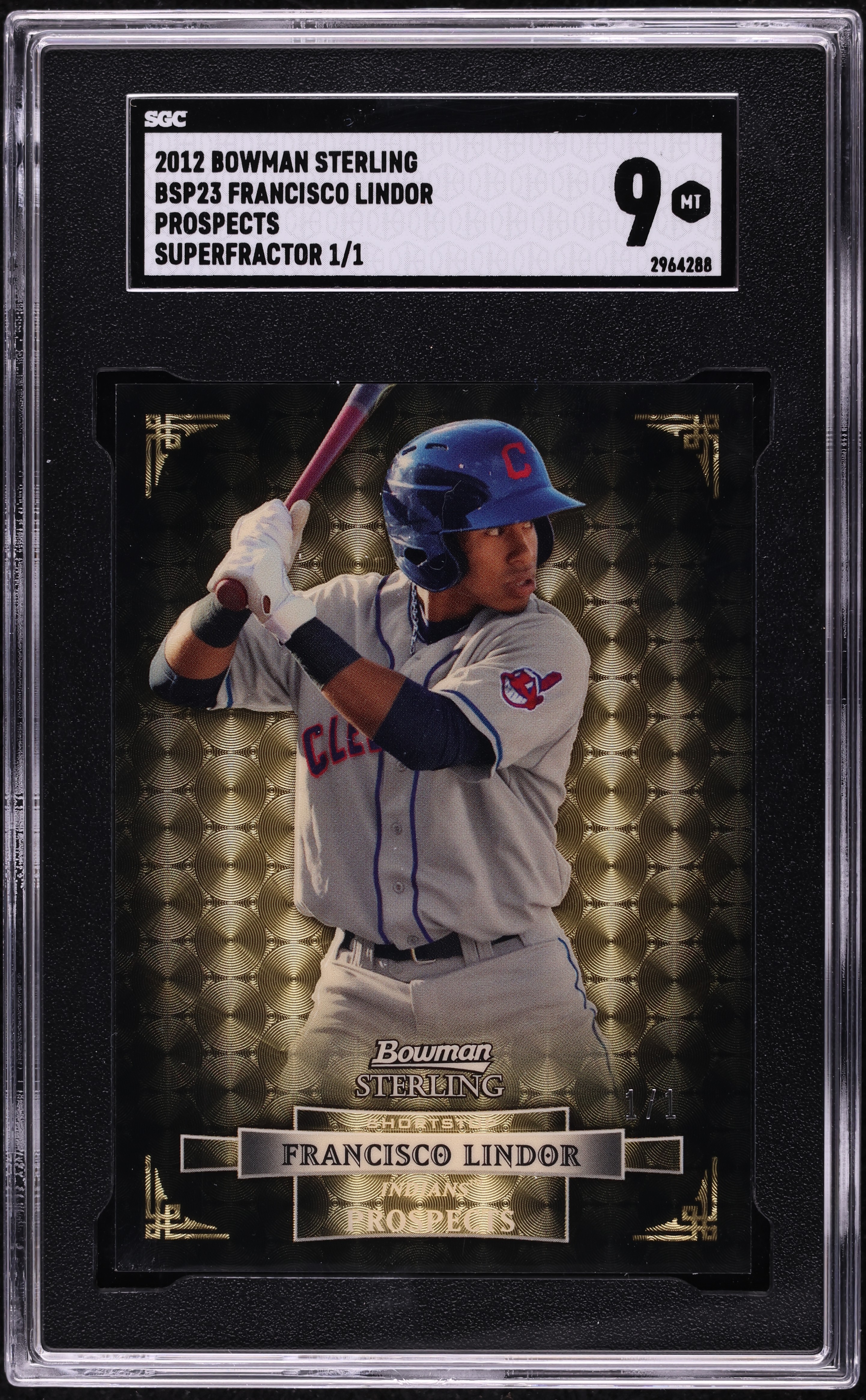 2012 Bowman Sterling Superfractor Francisco Lindor PROSPECT 1/1