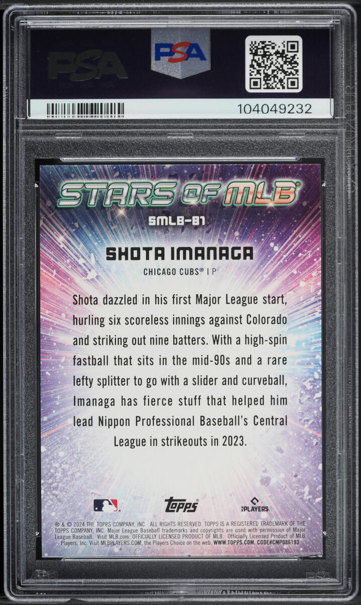 2024 Topps Stars Of MLB Shota Imanaga ROOKIE #SMLB-81 PSA 6 EXMT