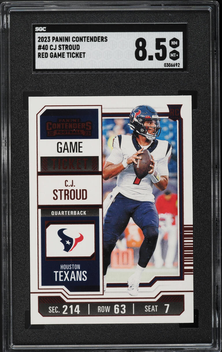 2023 Panini Contenders Red Game Ticket CJ Stroud ROOKIE #40 SGC 8.5 NM-MT+
