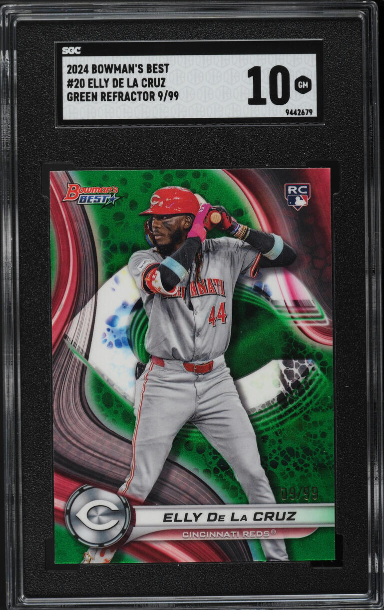 2024 Bowman's Best Green Refractor Elly De La Cruz ROOKIE /99 #20 SGC 10 GEM