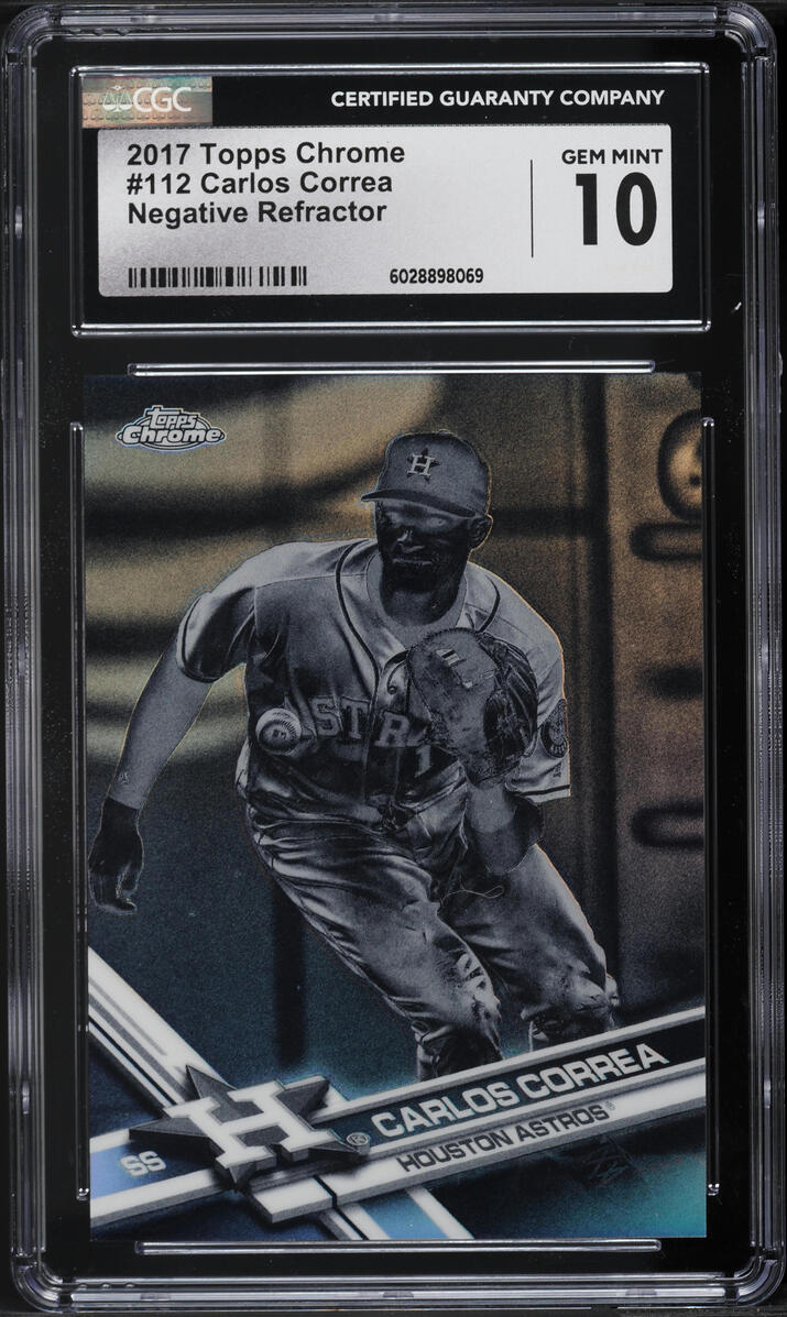 2017 Topps Chrome Negative Refractor Carlos Correa #112 CGC 10 GEM MINT