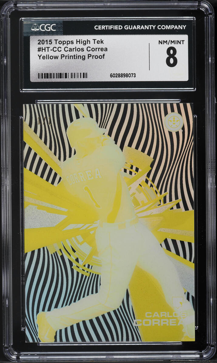 2015 Topps High Tek Yellow Printing Proof Carlos Correa PROSPECT 1/1 CGC 8 NM-MT