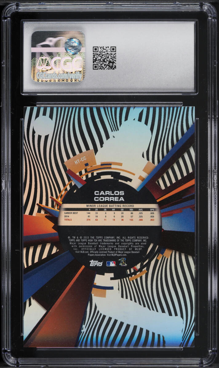 2015 Topps High Tek Yellow Printing Proof Carlos Correa PROSPECT 1/1 CGC 8 NM-MT