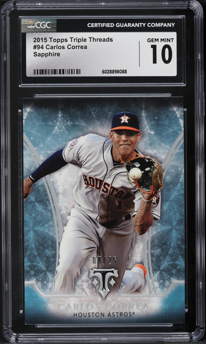 2015 Topps Triple Threads Sapphire Carlos Correa PROSPECT /25 #94 CGC 10 GEM