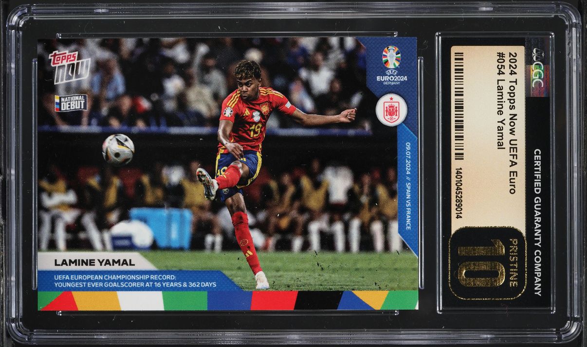 2024 Topps Now UEFA Euro Lamine Yamal ROOKIE #054 CGC 10 PRISTINE