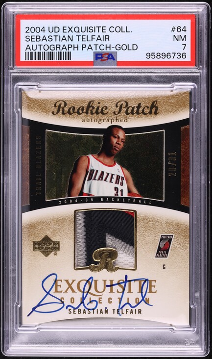 2004 Exquisite Collection Gold Sebastian Telfair ROOKIE PATCH AUTO 