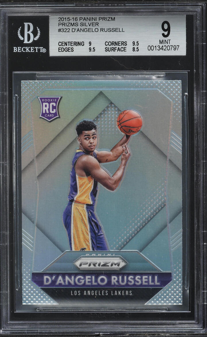 2015 Panini Prizm Silver D'Angelo Russell ROOKIE #322 BGS 9 MINT