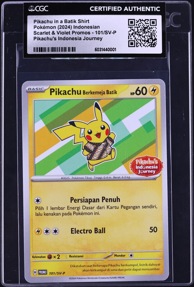 2024 Pokemon Indonesian SV Promo Pikachu In A Batik Shirt #154 CGC