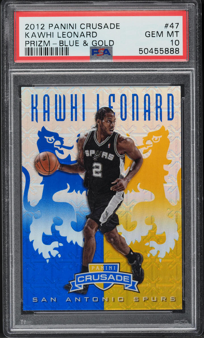 2012 Panini Crusade Prizm Blue & Gold Kawhi Leonard ROOKIE #47 PSA 10 GEM MINT